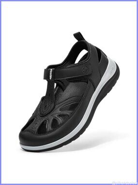 Womens Wide Toe Box Closed Toe Orthopedic Walking Sandals Arch Support